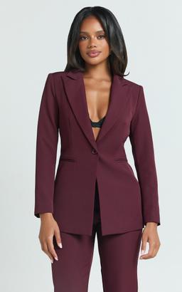 Hermie Blazer - Single Breasted Blazer in Wine