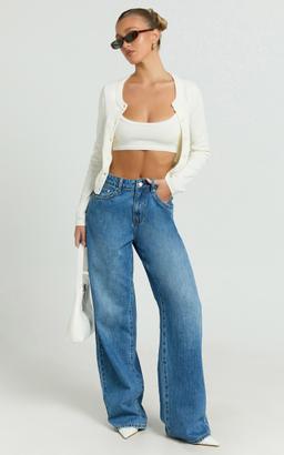 Katherine Cardigan - Long Sleeve Cardigan And Bralette Set in Cream