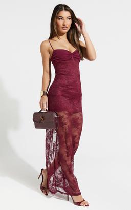 Francis Maxi Dress - Halter Ruched Backless Dress in Red