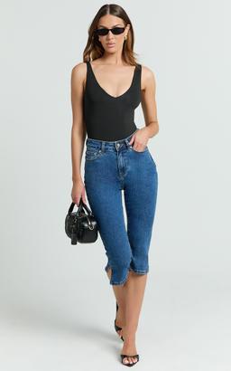 Letty Jeans - 7/8 Crop Denim Jeans in Dark Wash