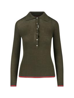 Gucci "Web" Knit Polo Shirt