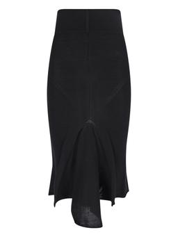 Rick Owens Asymmetrical Wool Midi Skirt