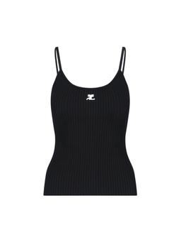 Courrèges Logo Ribbed Top