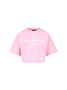 Balmain Logo Crop T-Shirt