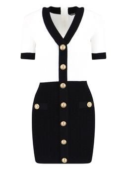 Balmain Mini Dress With Decorative Buttons