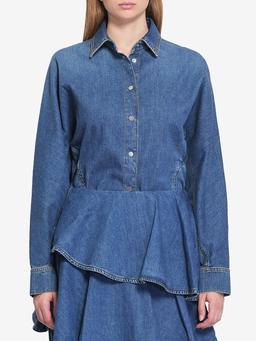 Rounded shirt in denim