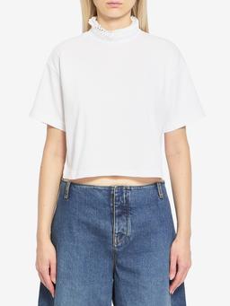 Cropped Tshirt in cotton jersey
