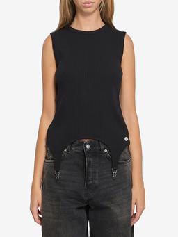 Tank top with lingerie garter