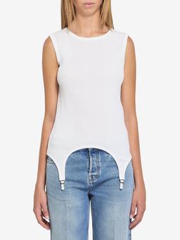 Tank top with lingerie garter