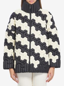 Black and white puffer jacket