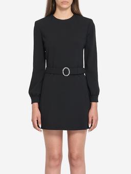 Mini dress with neckline in sabl