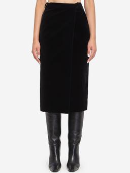 Wrap skirt in velvet