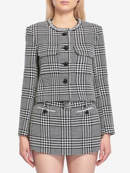 Houndstooth cropped jacket