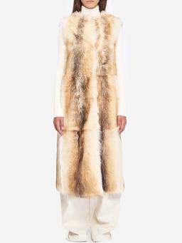 Long lamb fur vest