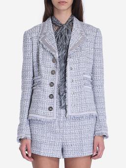 Jacket in grey lam boucl