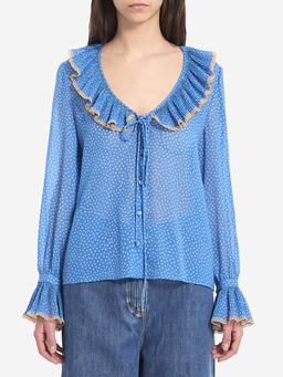 Blouse with polka dots