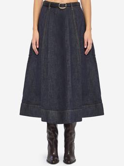 Flared midi skirt