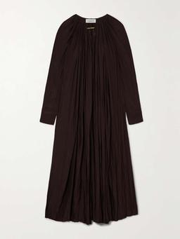 Gathered charmeuse maxi dress