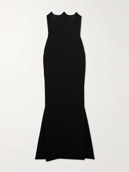 Strapless crepe gown