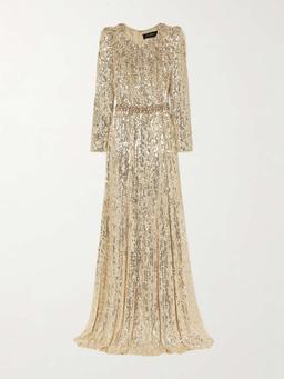 Georgia embellished sequined tulle gown