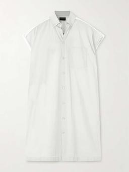 Paneled cotton-poplin shirt dress