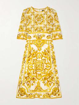 Maiolica printed silk-blend charmeuse mini dress