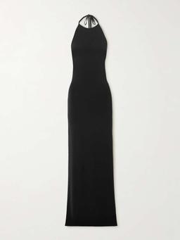 Valery matte-jersey halterneck maxi dress