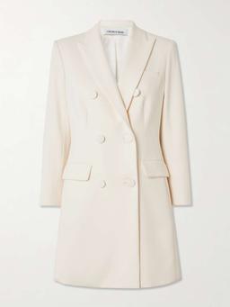 Elianna double-breasted crepe mini dress