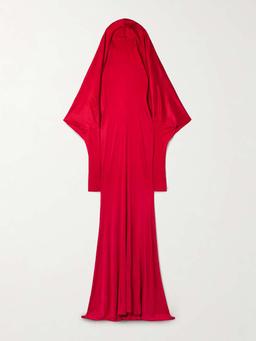 Dominique silk-satin jersey halterneck gown