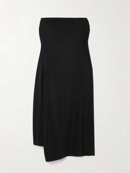 Strapless layered stretch-jersey dress