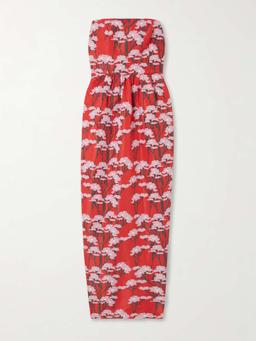 Lena floral-print taffeta maxi dress