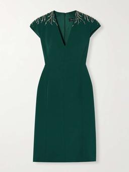 Embellished cady midi dress