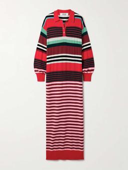Striped wool-blend maxi dress