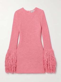 Liam fringed cashmere and silk-blend mini dress