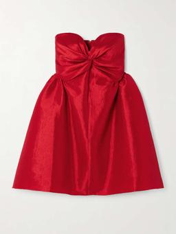 Fiona strapless twisted taffeta mini dress