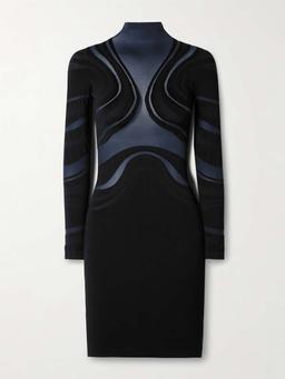 Venus paneled stretch-jersey mini dress