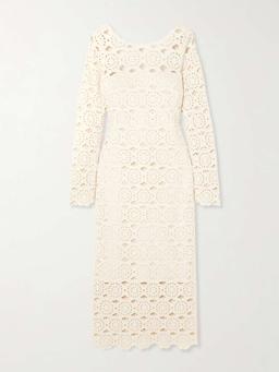 Marsielle crocheted cotton midi dress