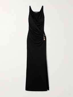 Embellished jersey gown