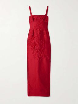 Micheline floral cloqué gown