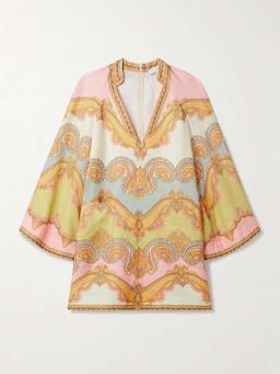 Maxine printed linen mini dress