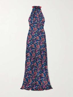 Michelle open-back floral-print silk-satin maxi dress