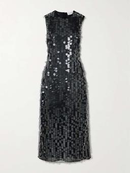 Tovia sequin-embellished tulle midi dress