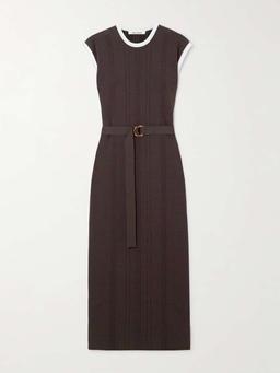 Rhyme belted pointelle-knit midi dress