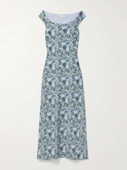 Bessin floral-print linen midi dress