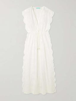 Talitha picot-trimmed embroidered broderie anglaise cotton-voile kaftan