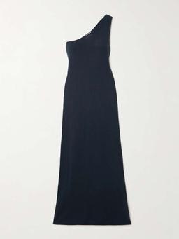Olivia one-shoulder cotton and cashmere-blend maxi dress
