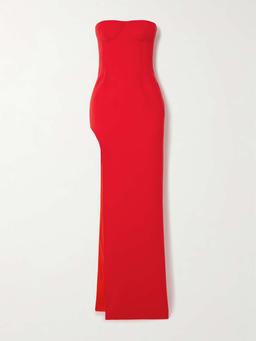 Strapless crepe gown