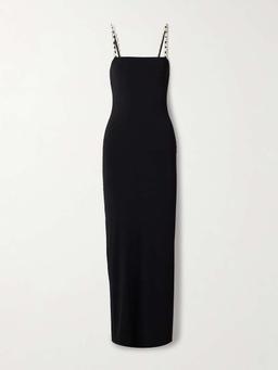 Embellished stretch-jersey maxi dress