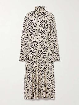 Marion printed jersey turtleneck midi dress