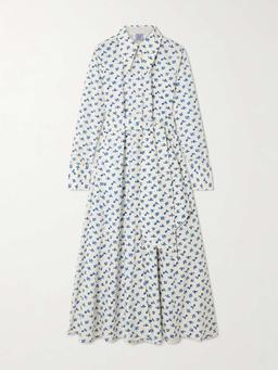 Alceste floral-print cotton-poplin midi shirt dress